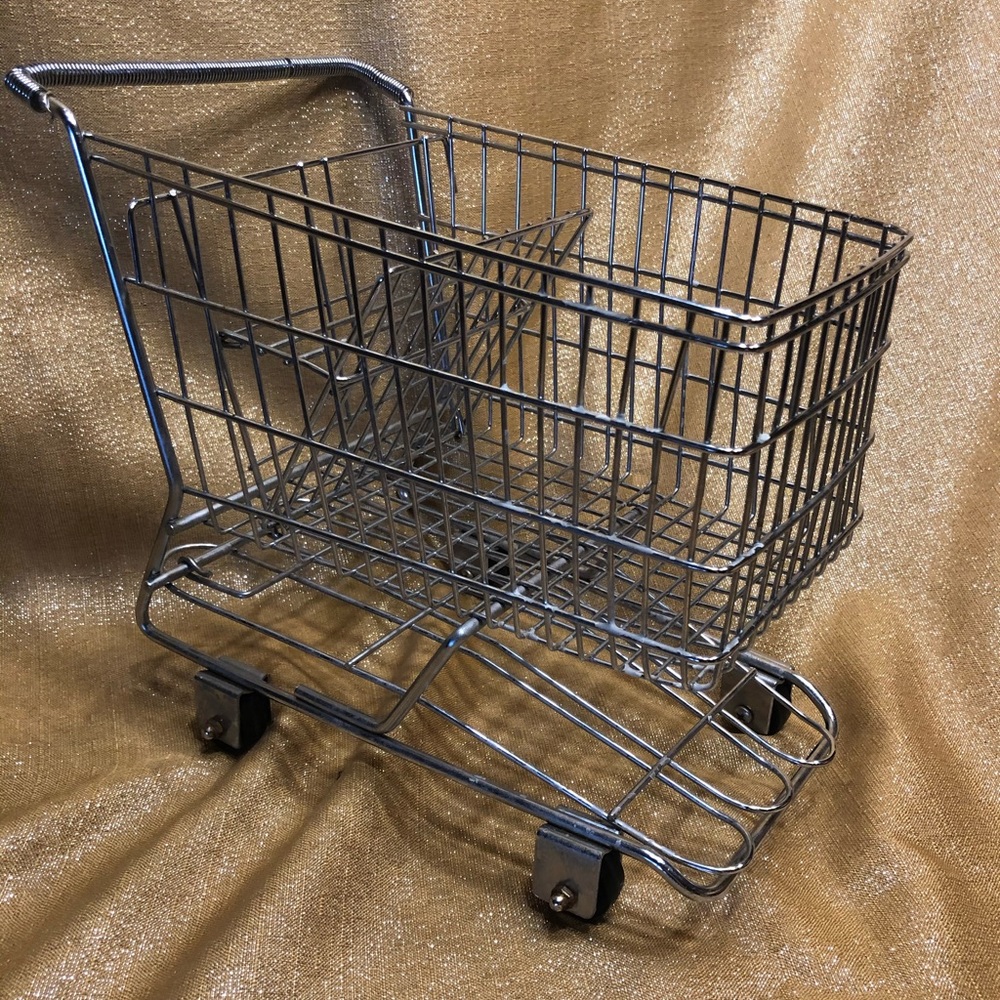 Mini Chrome Metal Store Shopping Cart